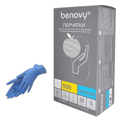 Перчатки нитриловые benovy nitrile chlorinated р.s, 6г, голубые, 100 пар в Аптека Миницен