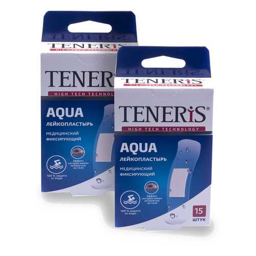 Лейкопластырь TENERIS AQUA водонепроницаемый фиксирующий на полимерной основе 15+15 шт. в Аптека Миницен