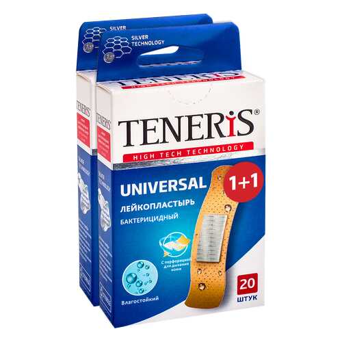 Пластыри TENERIS UNIVERSAL бактерицидные с ионами серебра 20+20 шт. в Аптека Миницен