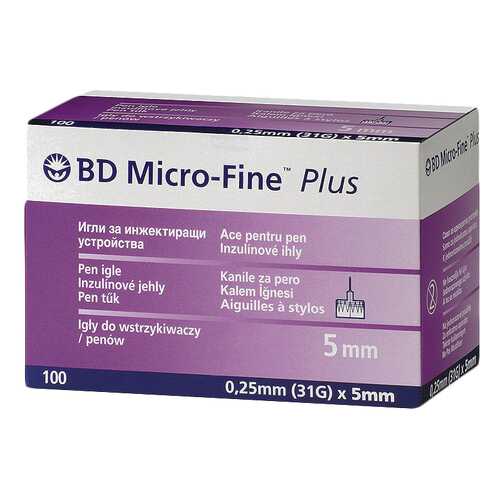 Иглы BD Micro-Fine Plus для шприц-ручки 0,25 х 5 мм 100 шт. в Аптека Миницен