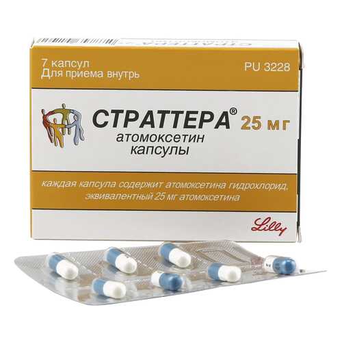 Страттера капсулы 25 мг 7 шт. в Аптека Миницен