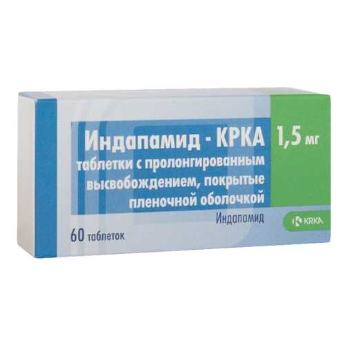 Индапамид-КРКА таблетки пролонг.п.п.о.1,5 мг №60 в Аптека Миницен