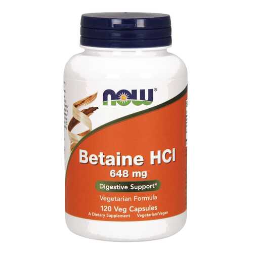 Для пищеварения NOW Betaine HCL 648 мг 120 капсул в Аптека Миницен