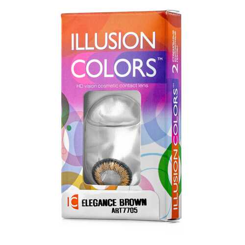 Контактные линзы ILLUSION colors Elegance 2 линзы 0.0D brown карий в Аптека Миницен