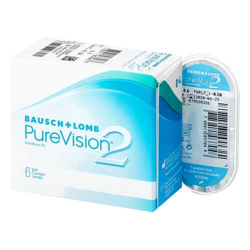 Контактные линзы PureVision 2 6 линз -10,00 в Аптека Миницен