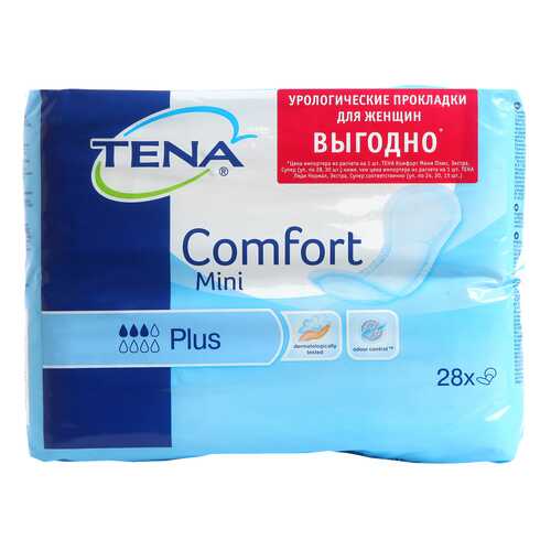 Урологические прокладки для женщин, 28 шт. Tena Comfort Mini Plus в Аптека Миницен