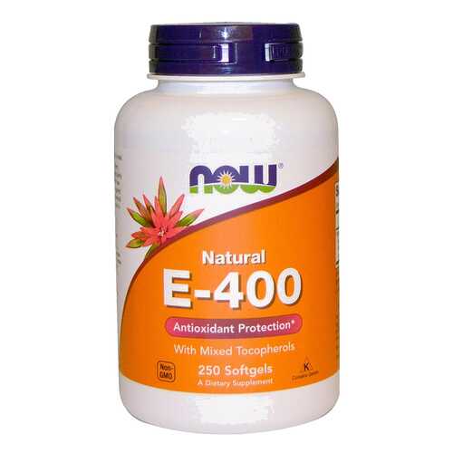 NOW E-400 Natural D-Alpha Tocopheryl 250 капсул в Аптека Миницен