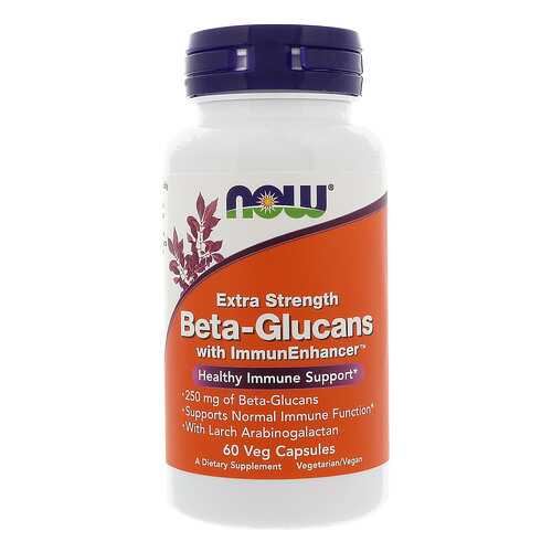 Добавка для иммунитета NOW Beta-Glucans Extra Strength 60 капс. в Аптека Миницен